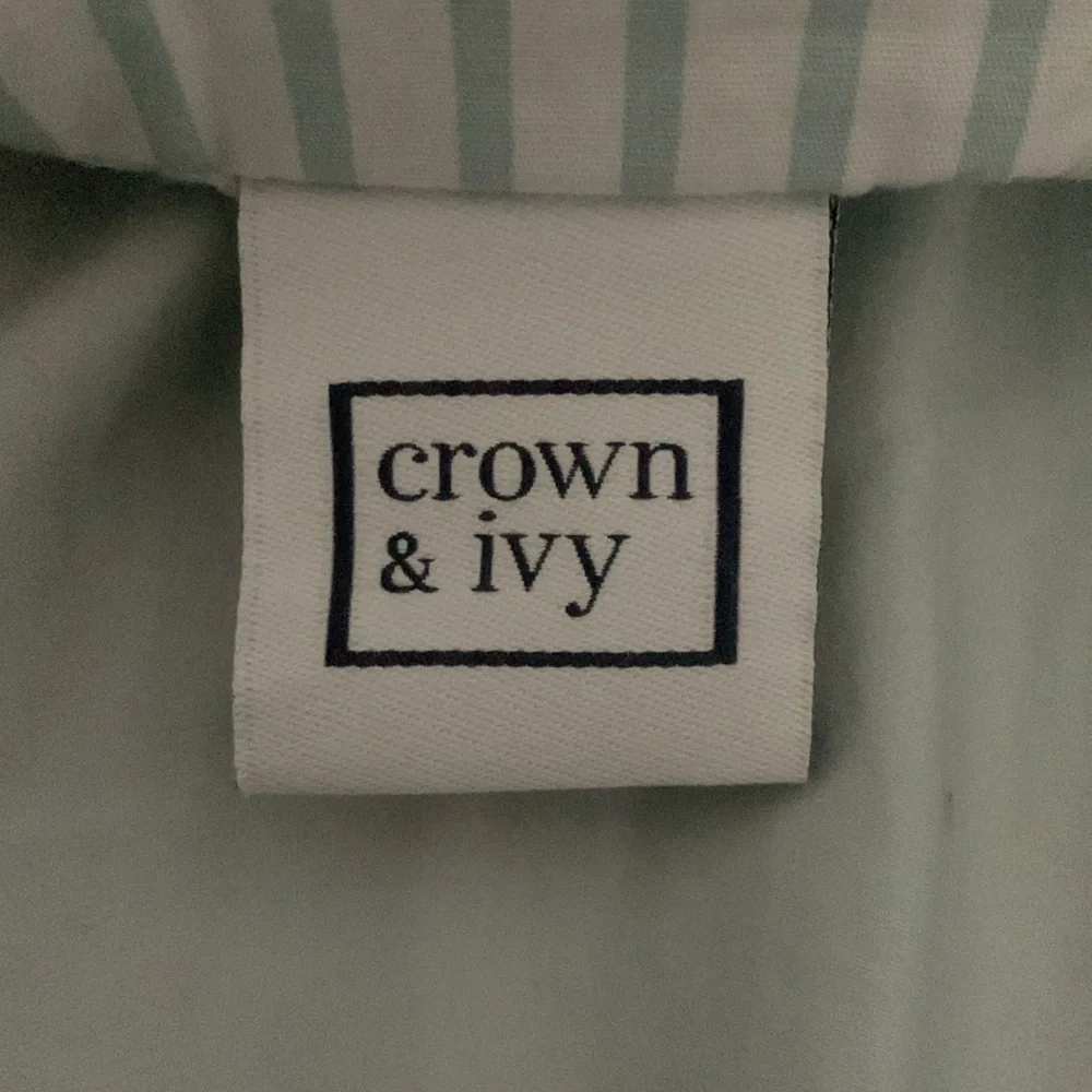 Crown & Ivy Blue White York Stripe  Comforter Set 2 pieces cottage twin nautical